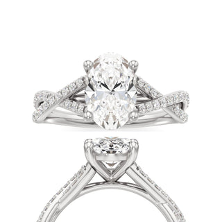 Twist Prong Set Basket Marquise Engagement Ring