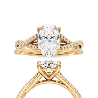 Twist Prong Set Basket Marquise Engagement Ring