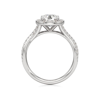 Twist Prong Set Halo Emerald Engagement Ring