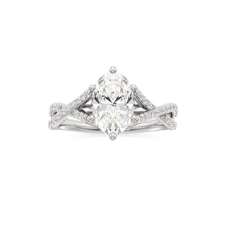 Twist Prong Set Six Prong Marquise Engagement Ring