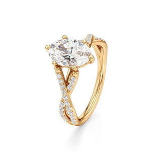 Twist Prong Set Six Prong Marquise Engagement Ring