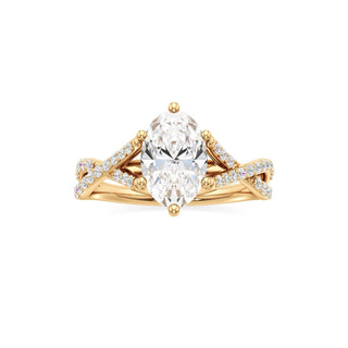Twist Prong Set Six Prong Marquise Engagement Ring