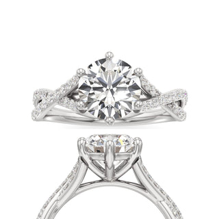 Twist Prong Set Six Prong Marquise Engagement Ring