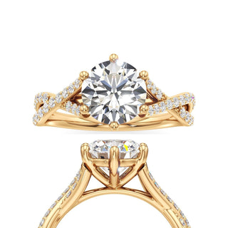Twist Prong Set Six Prong Marquise Engagement Ring