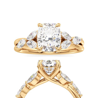 Viviana Round Marquise Side Stones