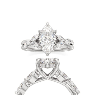 Viviana Round Marquise Side Stones