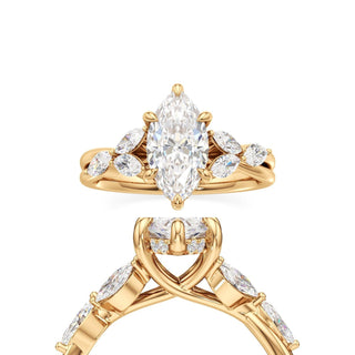 Viviana Round Marquise Side Stones