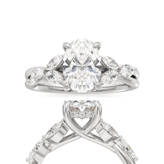 Viviana Round Marquise Side Stones