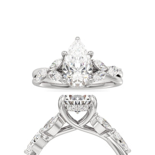 Viviana Round Marquise Side Stones
