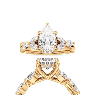 Viviana Round Marquise Side Stones