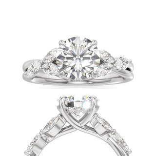 Viviana Round Marquise Side Stones