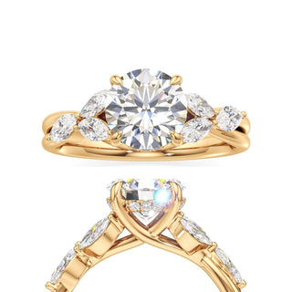 Viviana Round Marquise Side Stones