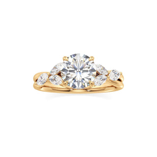 Viviana Round Marquise Side Stones