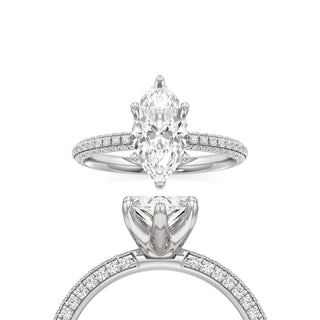 Xyla Marquise Three Sided Pave Band