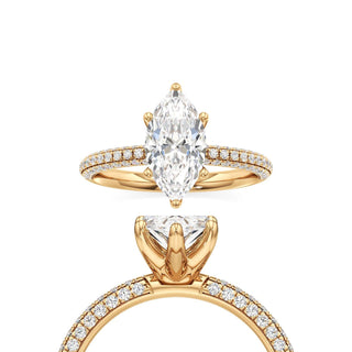 Xyla Marquise Three Sided Pave Band