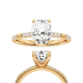 Ysabel Elongated Cushion Station Diamond Band