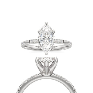 Ysabel Elongated Cushion Station Diamond Band