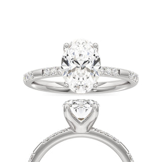 Ysabel Elongated Cushion Station Diamond Band