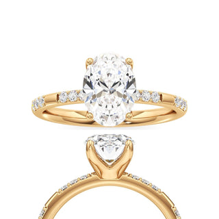 Ysabel Elongated Cushion Station Diamond Band