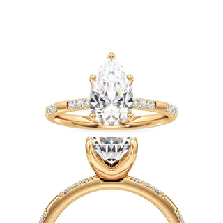 Ysabel Elongated Cushion Station Diamond Band