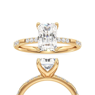 Ysabel Elongated Cushion Station Diamond Band
