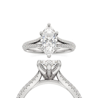 Zadie Marquise Split Pave Band