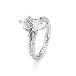 Zadie Pear Split Pave Band