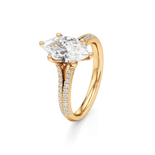 Zadie Pear Split Pave Band
