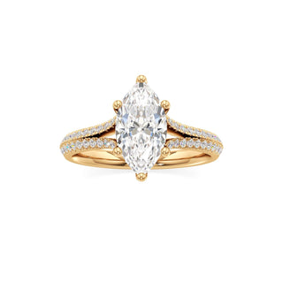 Zadie Pear Split Pave Band