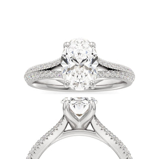 Zadie Pear Split Pave Band