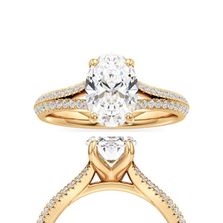 Zadie Pear Split Pave Band