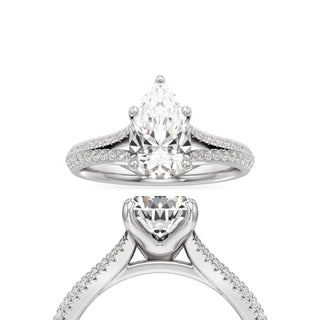 Zadie Pear Split Pave Band