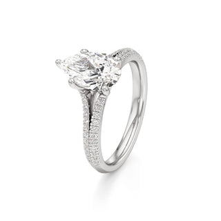 Zadie Pear Split Pave Band