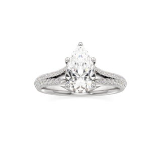Zadie Pear Split Pave Band