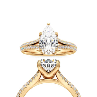 Zadie Pear Split Pave Band