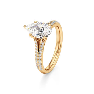Zadie Pear Split Pave Band