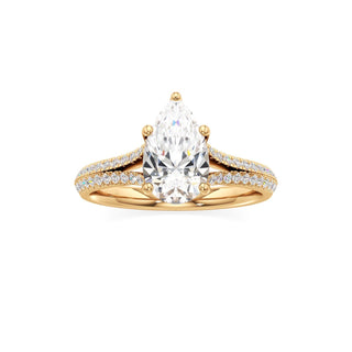 Zadie Pear Split Pave Band