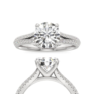 Zadie Pear Split Pave Band