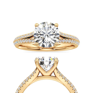 Zadie Pear Split Pave Band